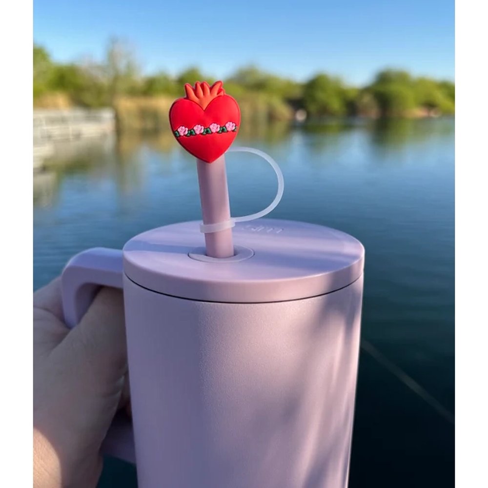 Sacred & Immaculate Hearts Tumbler Straw Toppers (2 Pack)