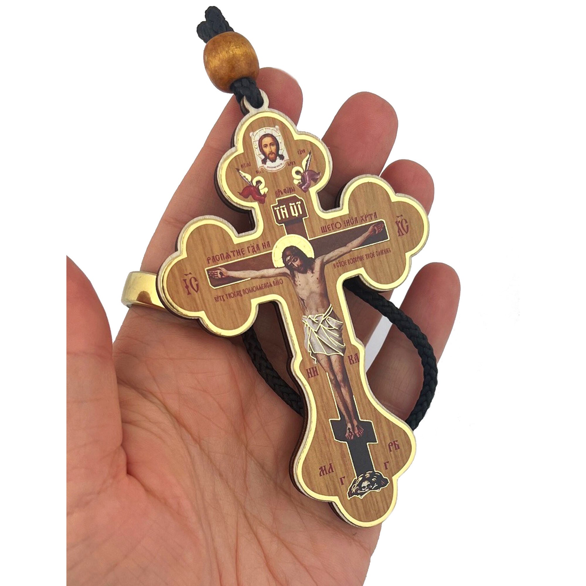 Gold Foiled Crucifix Icon Home & Car Blessing