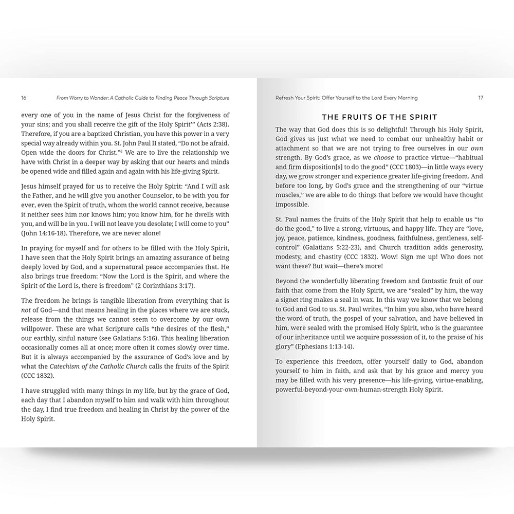 From Worry to Wonder: A Catholic Guide to Finding Peace Through Scripture