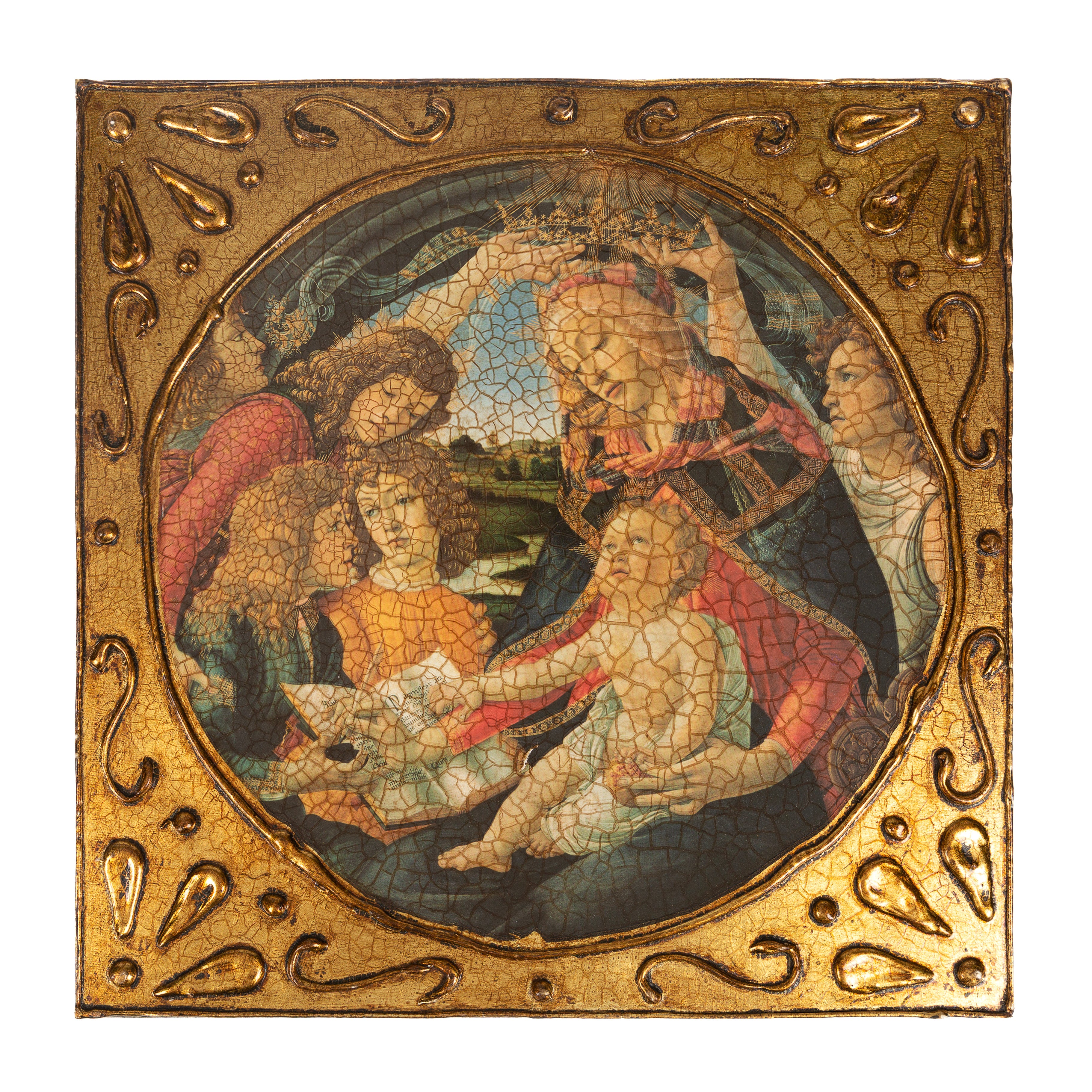 Madonna of the Magnificat Florentine Plaque - 12"