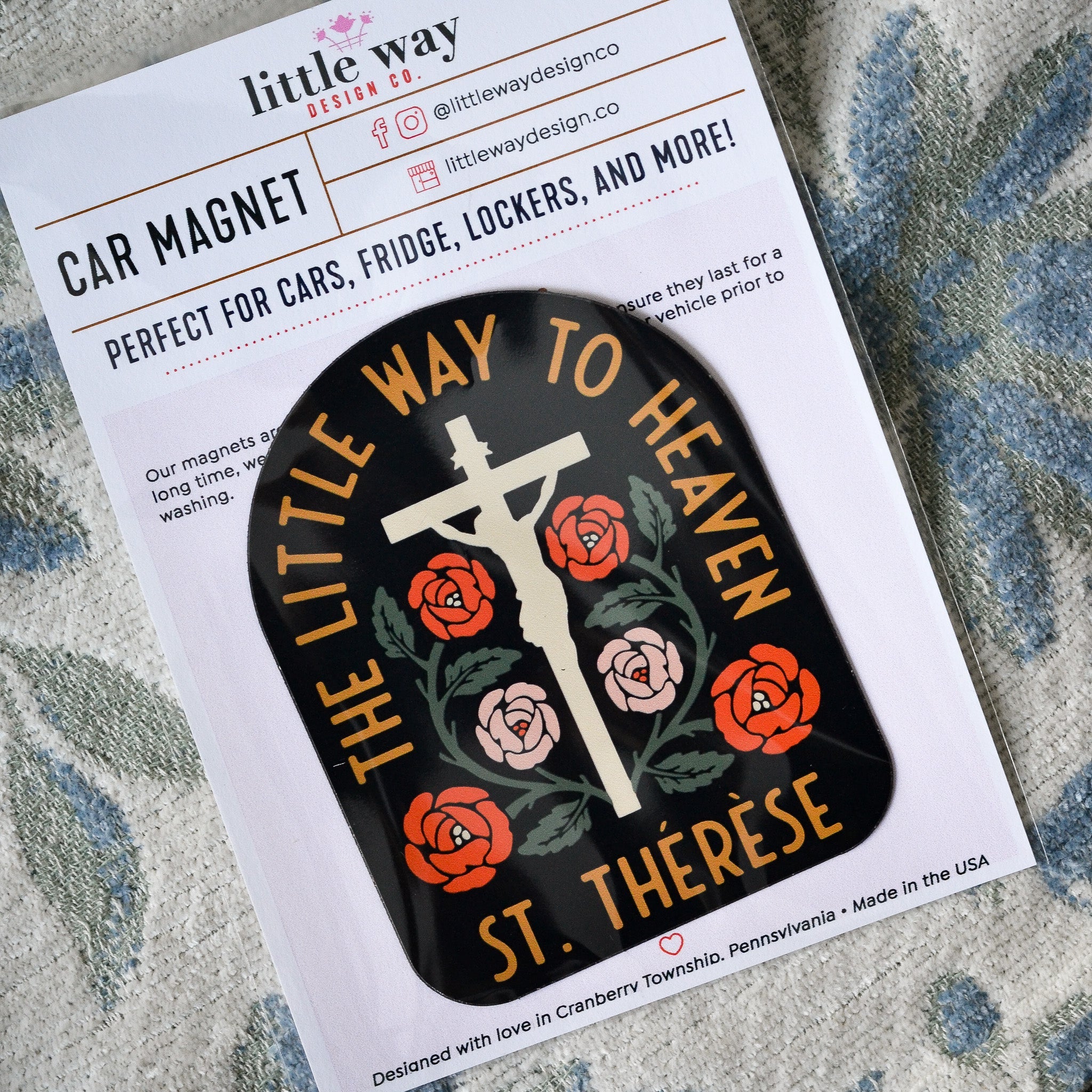 St. Thérèse Little Way to Heaven Catholic Car Magnet