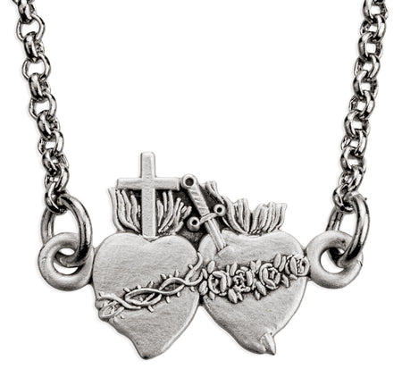 Two Hearts Delicate Necklace - Gold or Silver