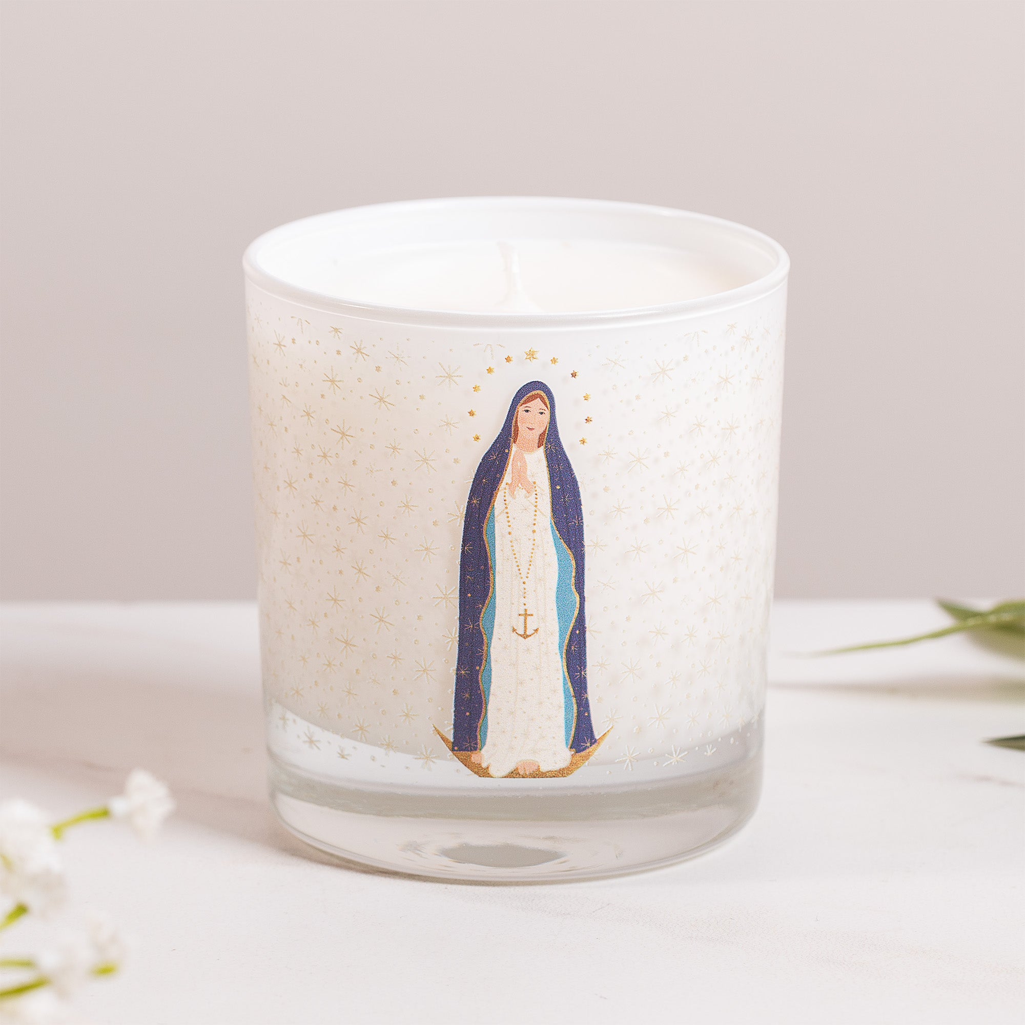 Our Lady Star of the Sea Toile Candle