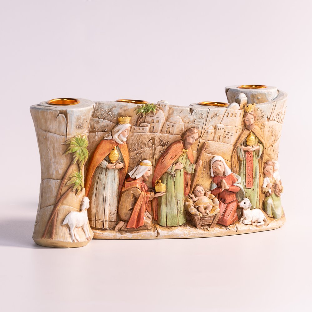 Nativity Scroll Advent Candleholder