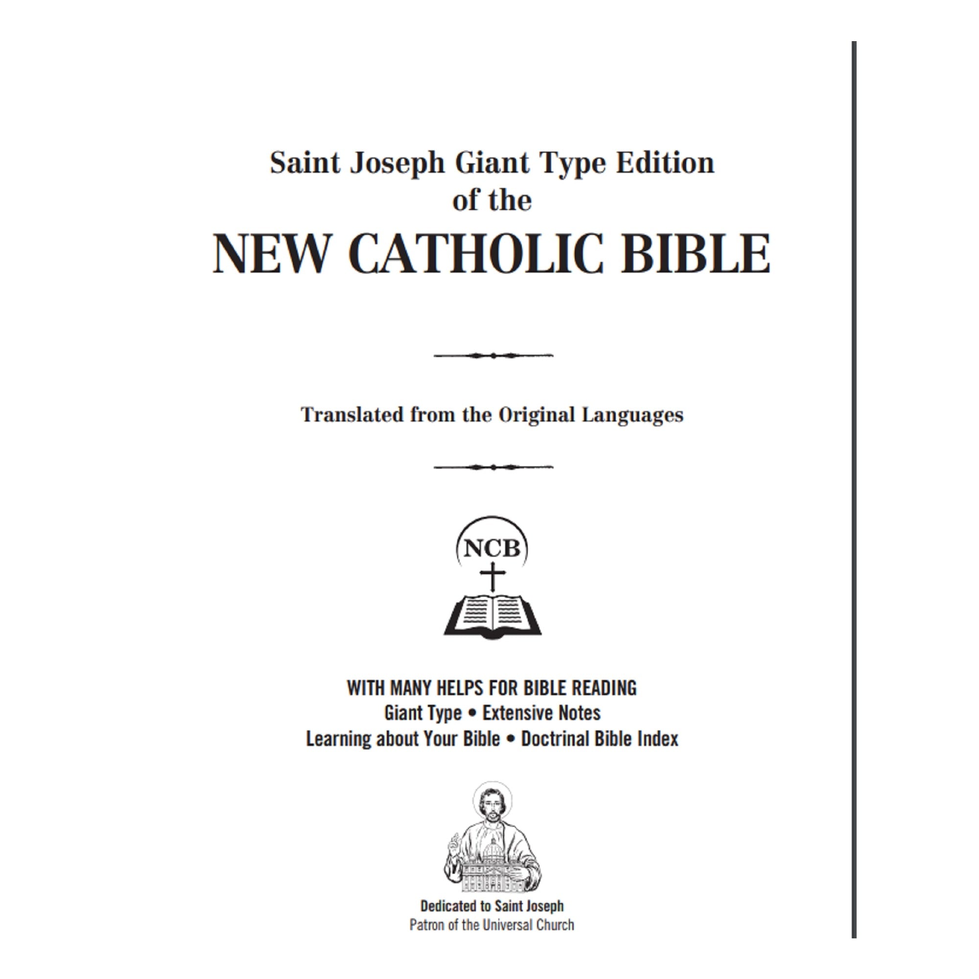 St. Joseph New Catholic Bible (Giant Type)