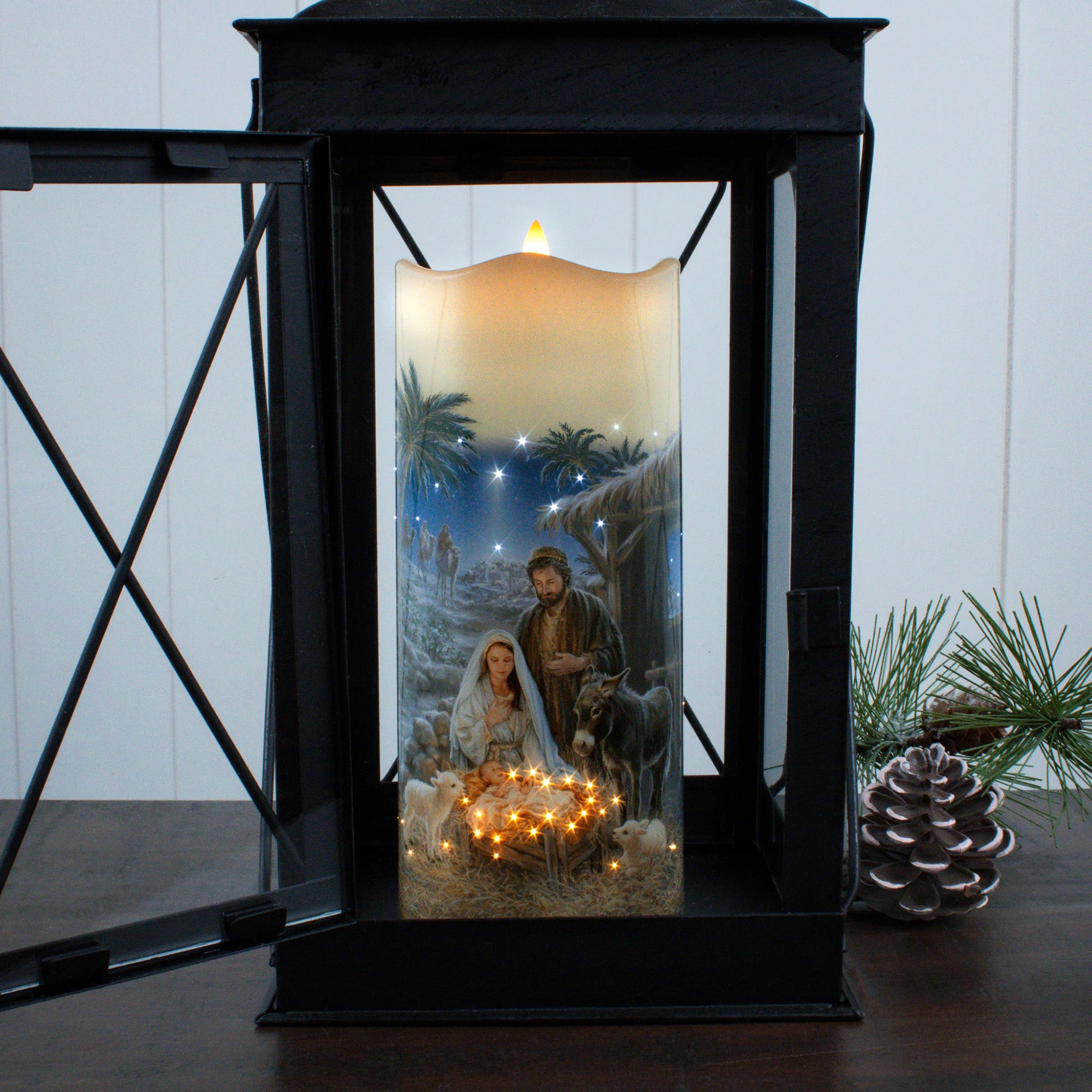 A Savior is Born Fiber Optic Candle