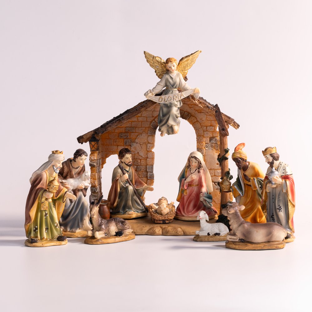 Brick Creche 12 Piece Nativity Set