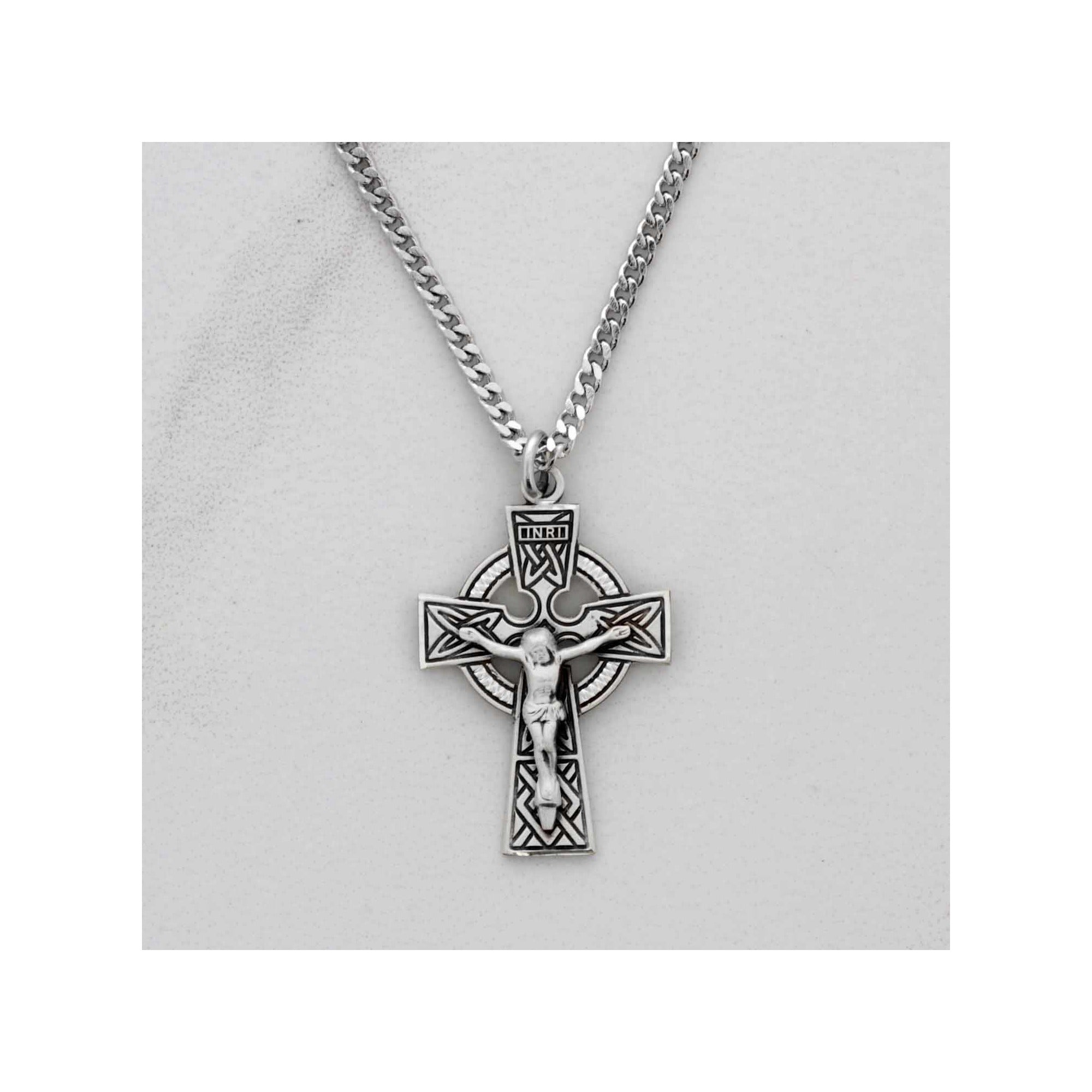 Sterling Silver Celtic Crucifix with 24 inch chain