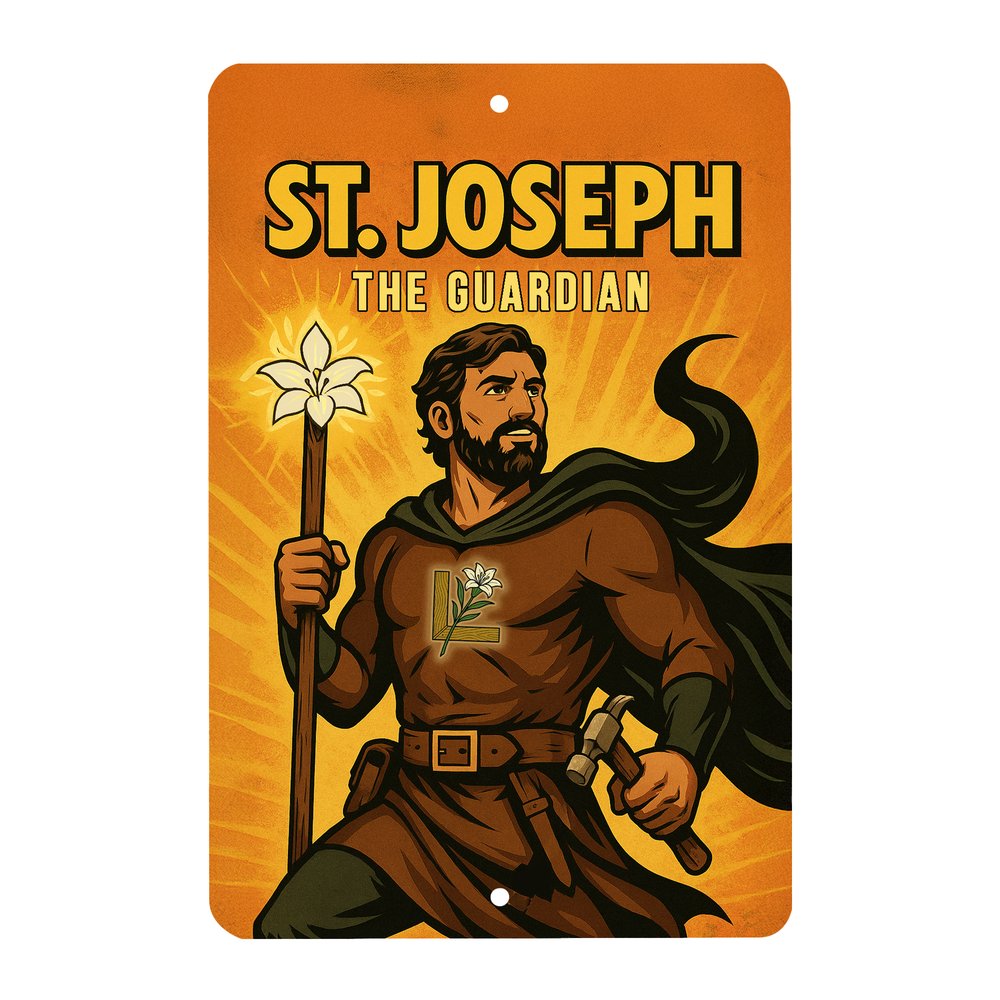 St. Joseph Superhero Tin Sign