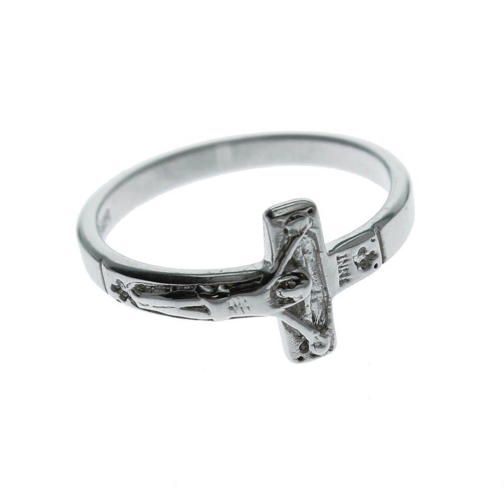 Sterling Silver Horizontal Crucifix Ring