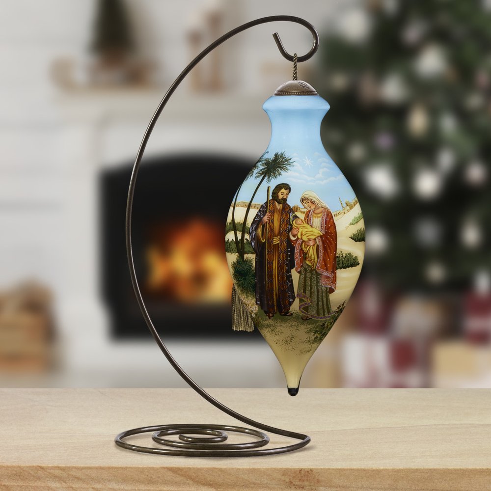 Glory to the Newborn King Blown Glass Ornament