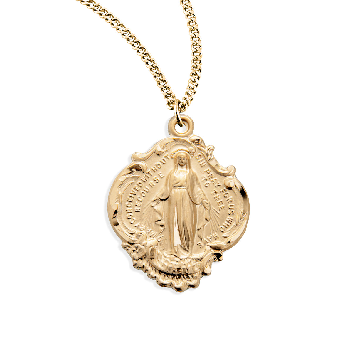 Gold Over Sterling Large Baroque Miraculous Medal