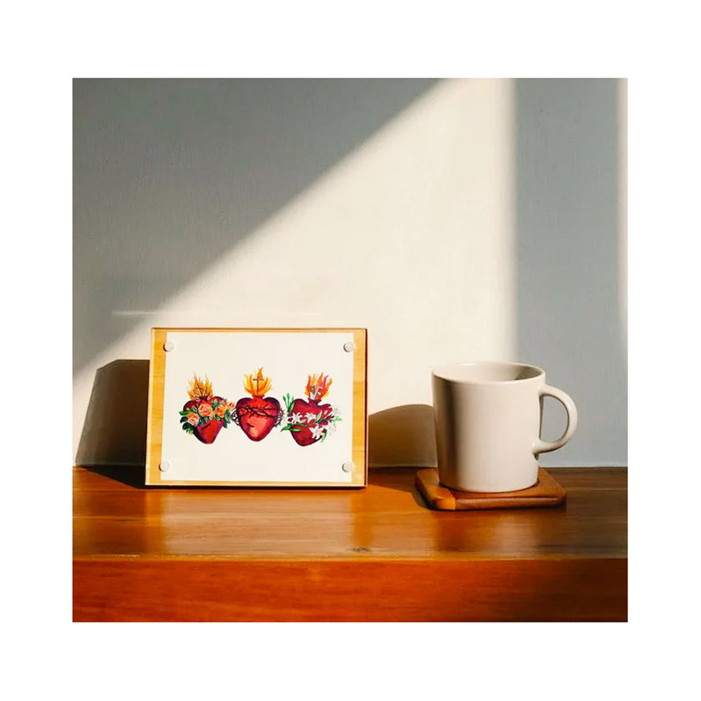 Hearts of the Holy Family Unframed Watercolor Print - Multiple Sizes