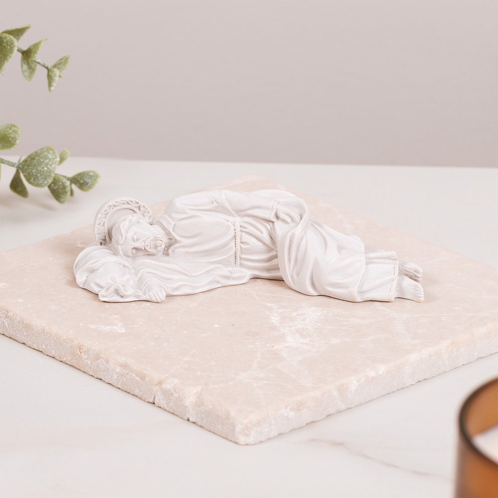 White Sleeping St. Joseph Statue - 5"