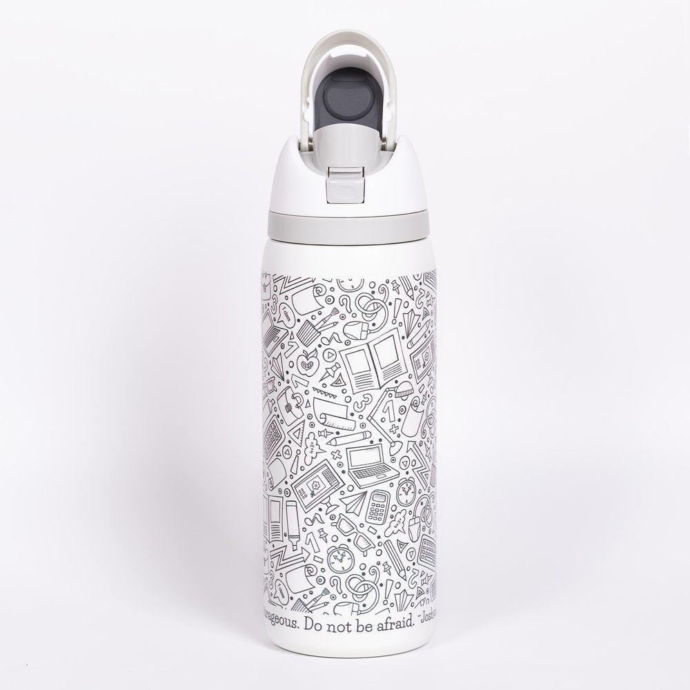 Personalized Color-Your-Own Strong & Courageous Water Bottle