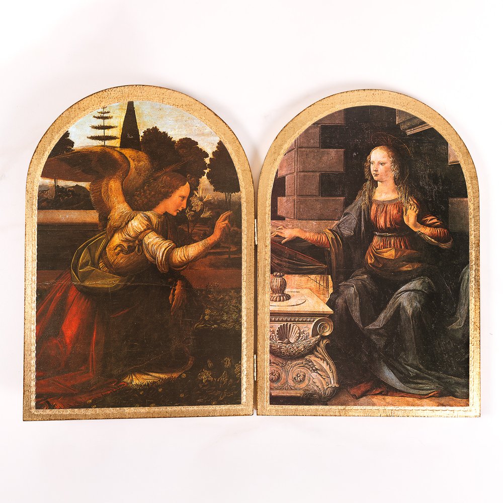 Da Vinci Annunciation Diptych - 15" x 20.5"