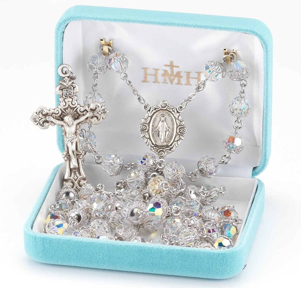 Immaculate Queen Crystal & Silver Rosary