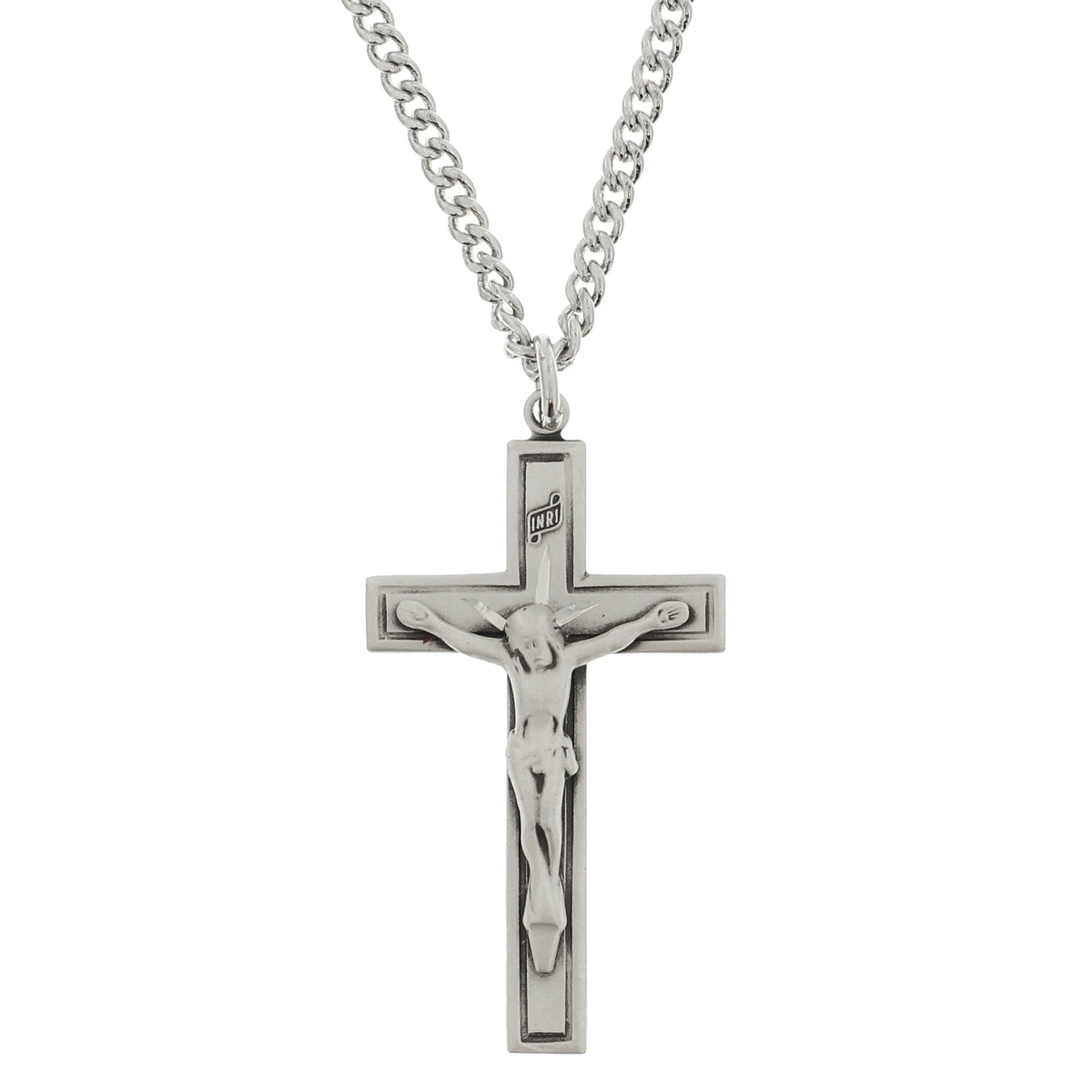 Sterling Silver Crucifix Necklace - 24"