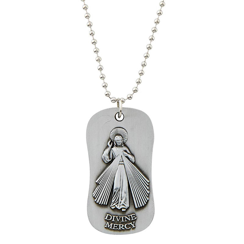 Divine Mercy Dog Tag Necklace