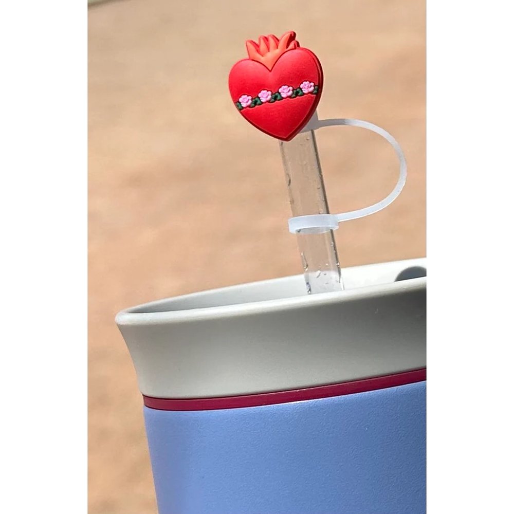 Sacred & Immaculate Hearts Tumbler Straw Toppers (2 Pack)