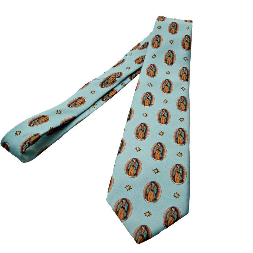 Our Lady of Guadalupe Light Blue Necktie