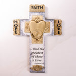 Faith, Hope and Love Marriage Cross 10.5 inch