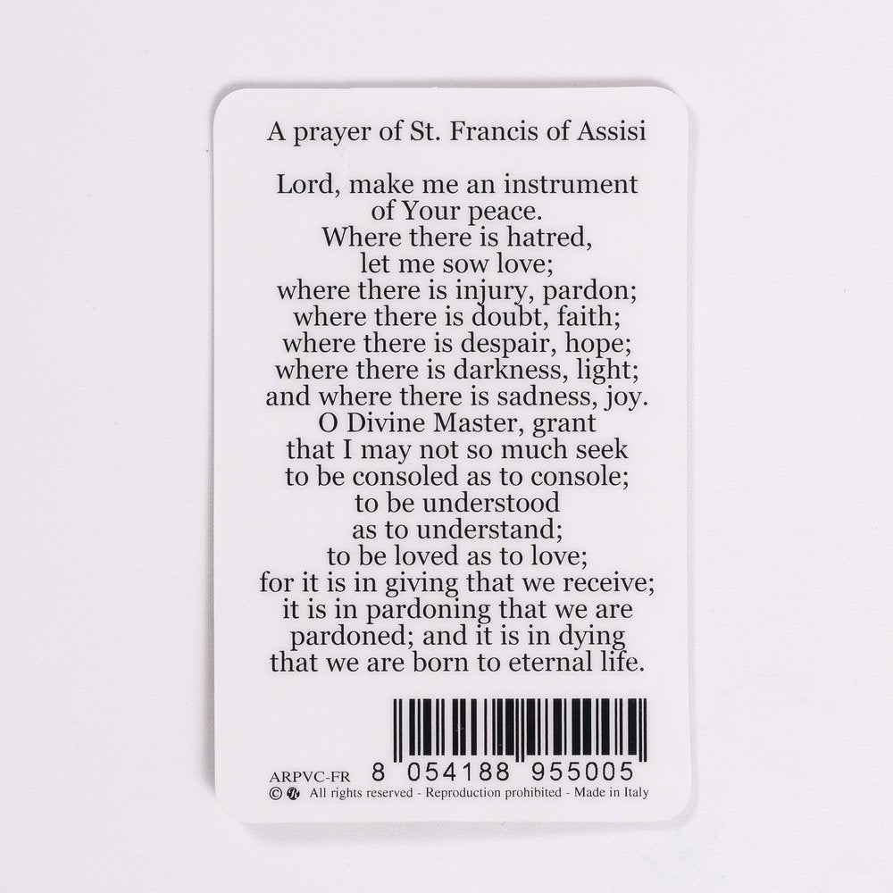 St. Francis Laminated Prayer Card