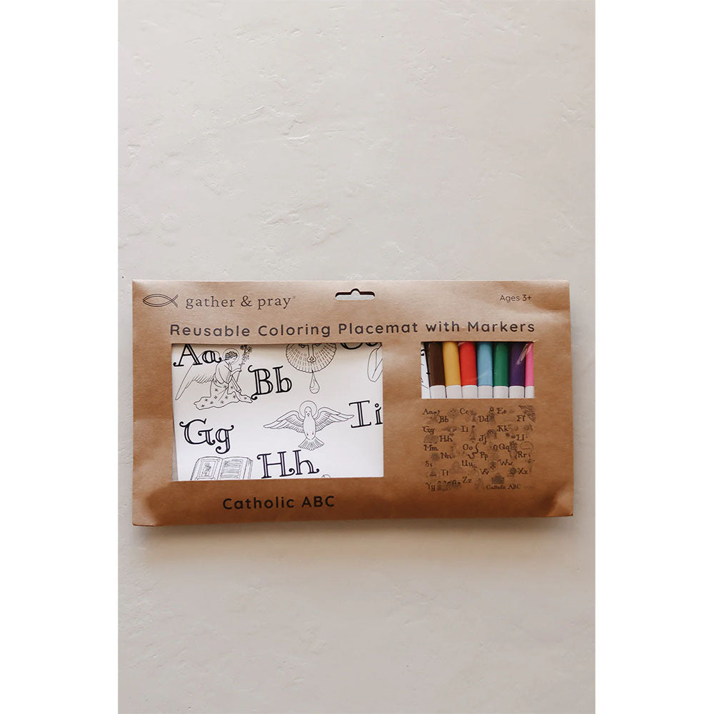 Catholic ABC Reusable Coloring Placemat