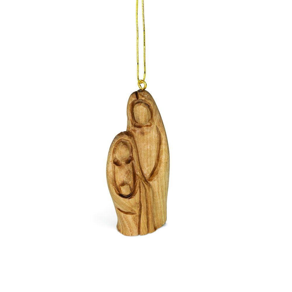 Holy Land Hand-Carved Holy Family Olive Wood Ornament