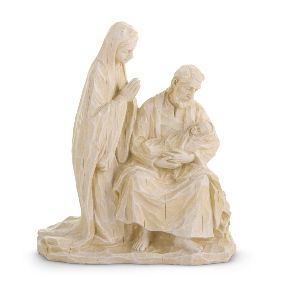 Carved Look Holy Family One-Piece Nativity Statue - 7.75"