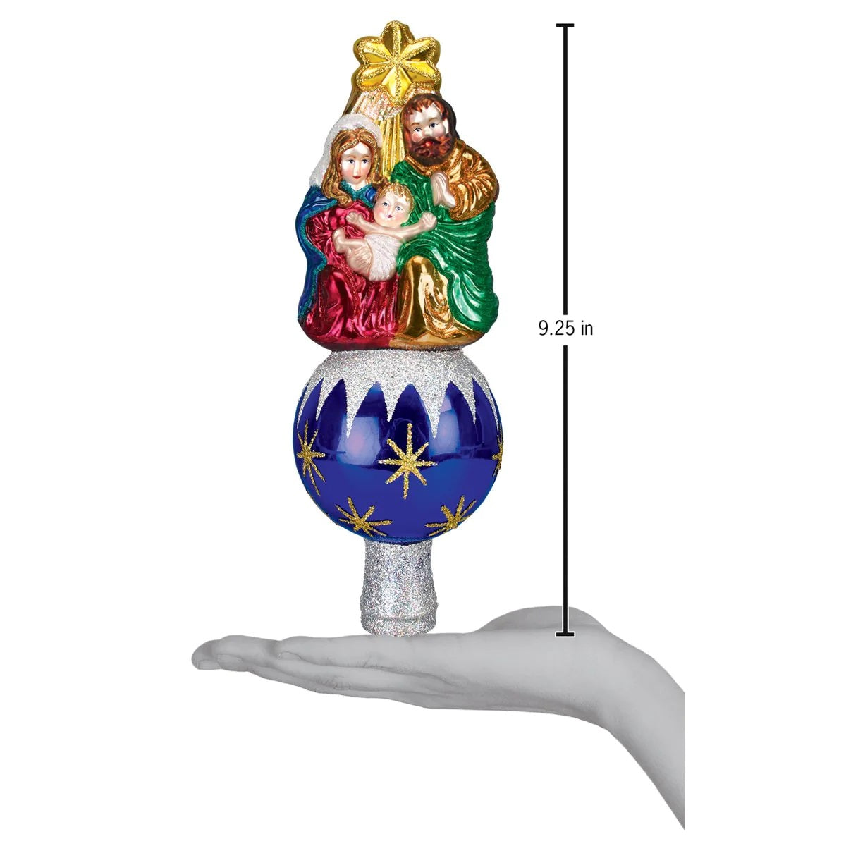 Old World Christmas Blown Glass Nativity Tree Topper