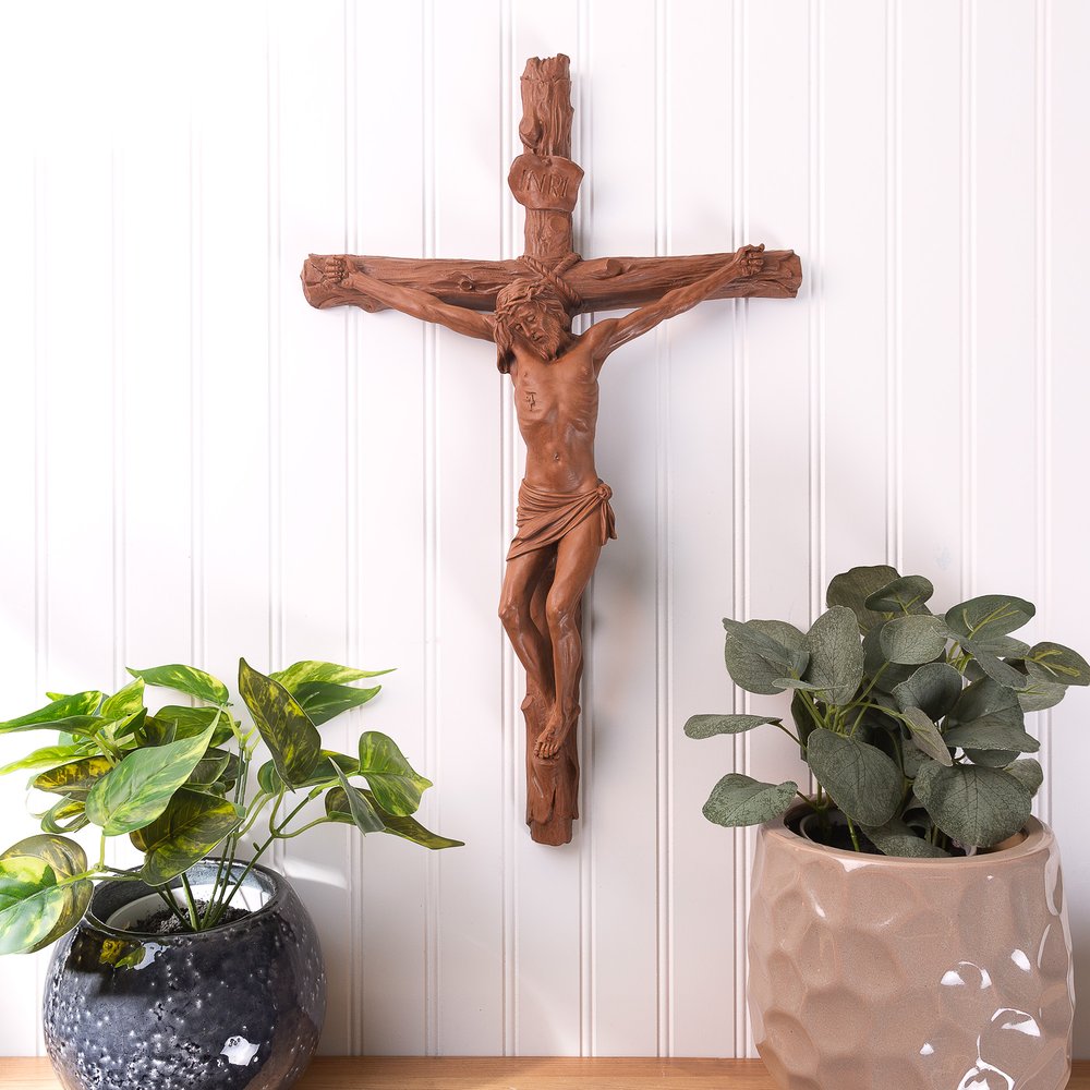 Crucifix with Wood Look Finish - 20"