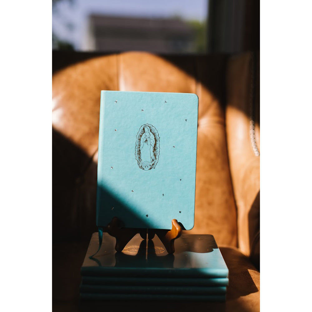 Turquoise Our Lady of Guadalupe Leatherette Journal
