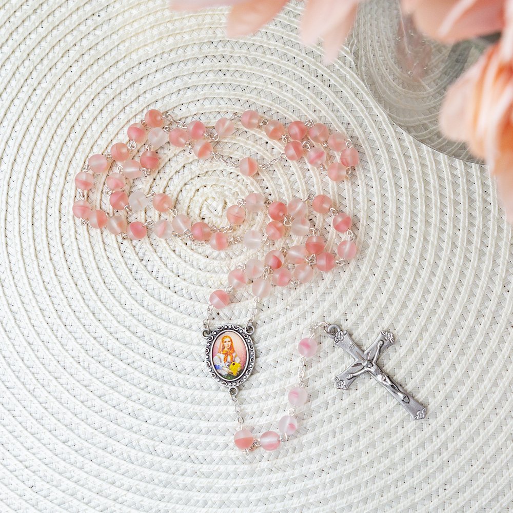 Coral Pink St. Dymphna Rosary