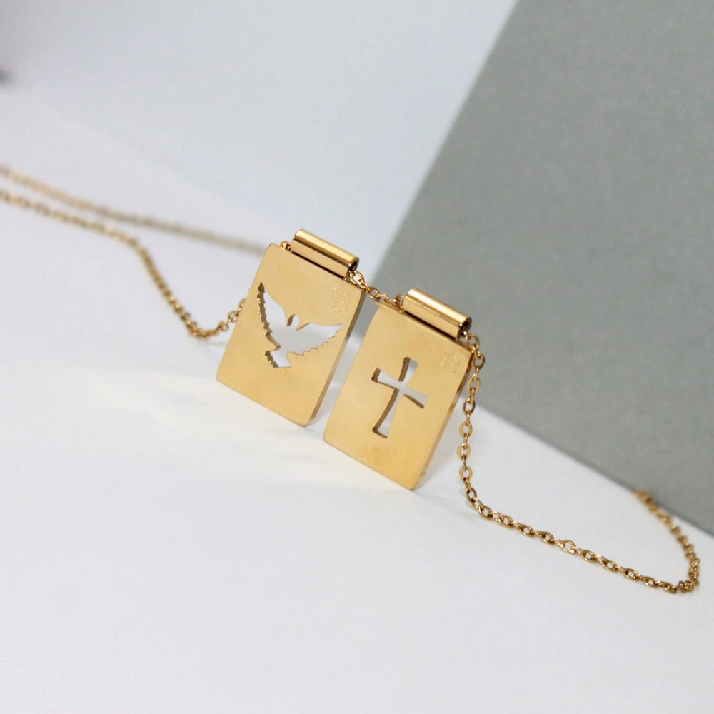 Holy Spirit & Cross Scapular Necklace