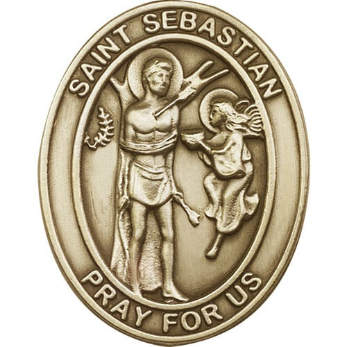 Antique Gold St. Sebastian Visor Clip