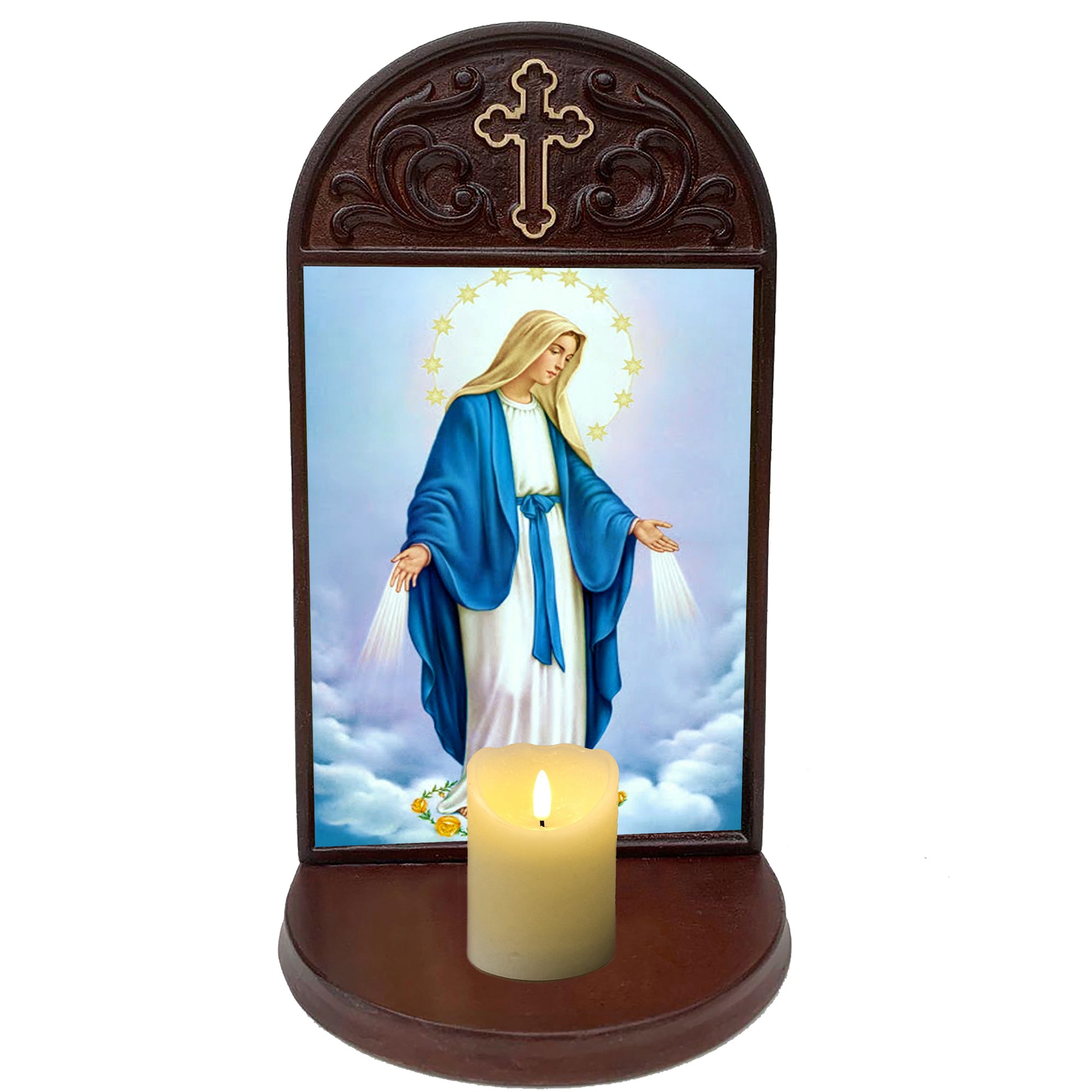 Our Lady of Grace Devotional Plaque with Stand