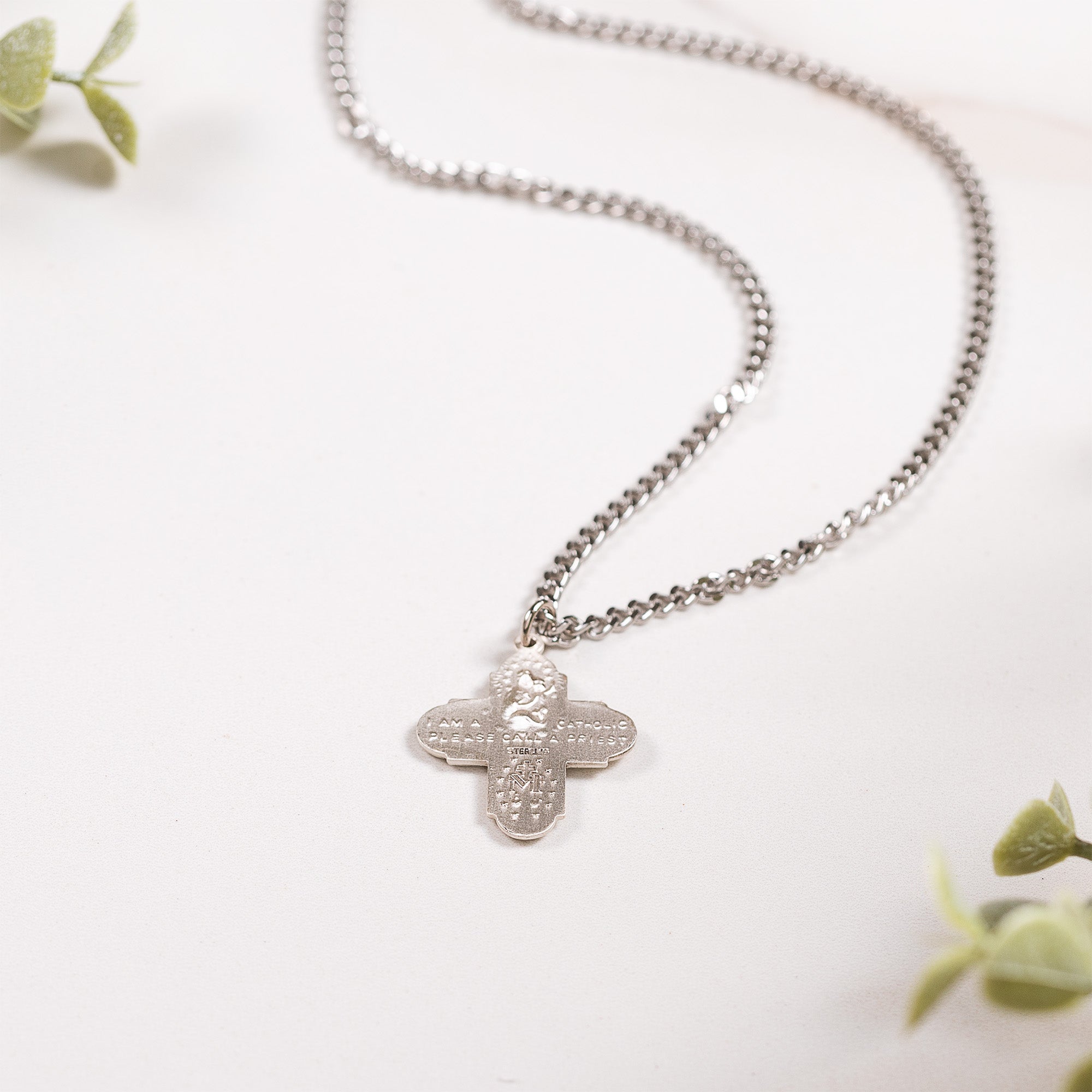 Sterling Silver St. Jude 4-Way Medal Necklace