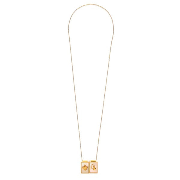 Infinity Chain Gold & Mother of Pearl Scapular Necklace