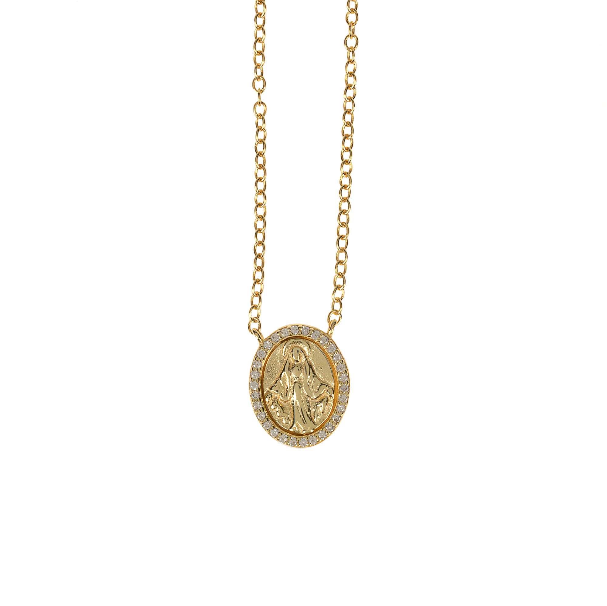 Dainty Shimmer Gold Over Sterling Silver Marian Necklace