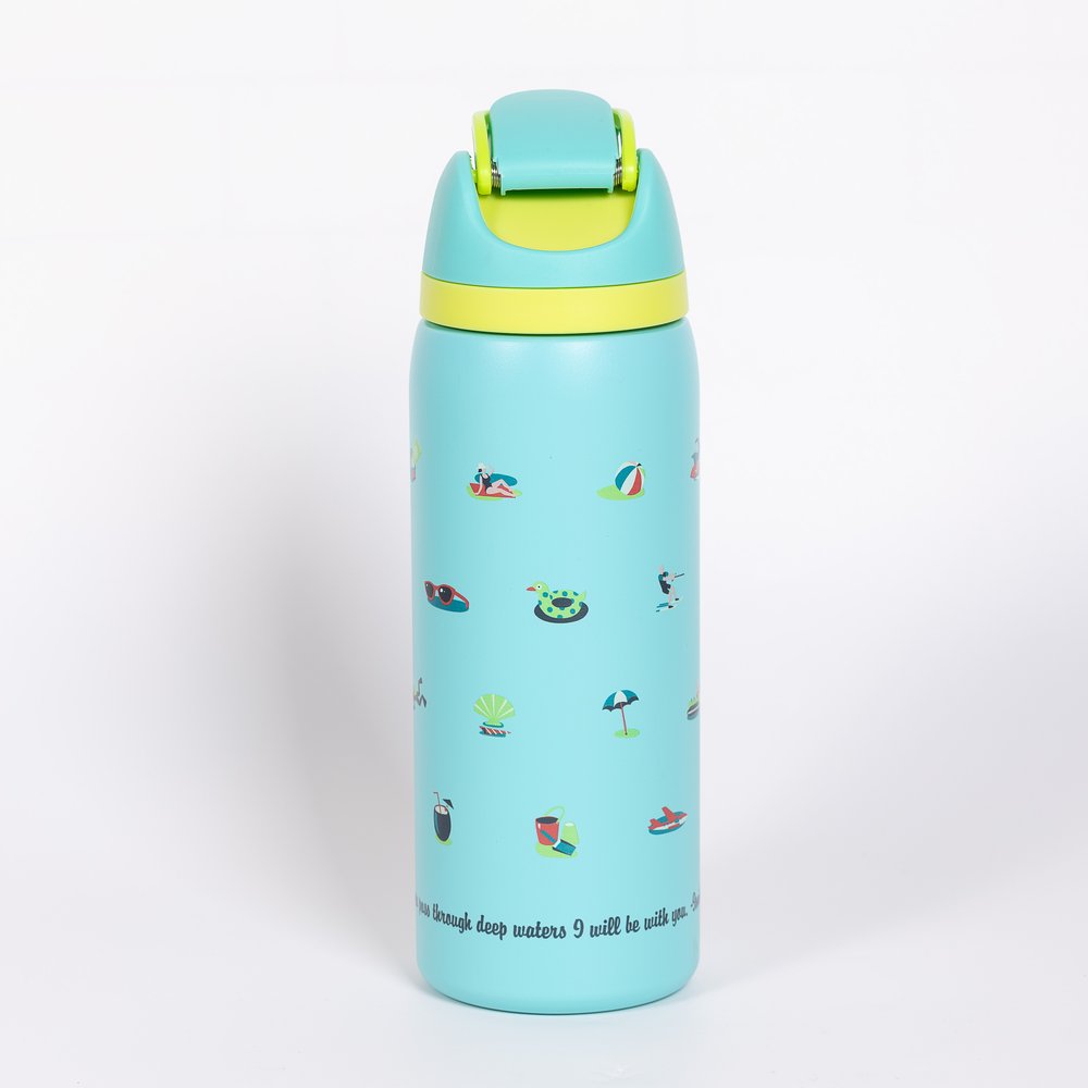 Personalized Deep Waters Teal Beach Water Bottle