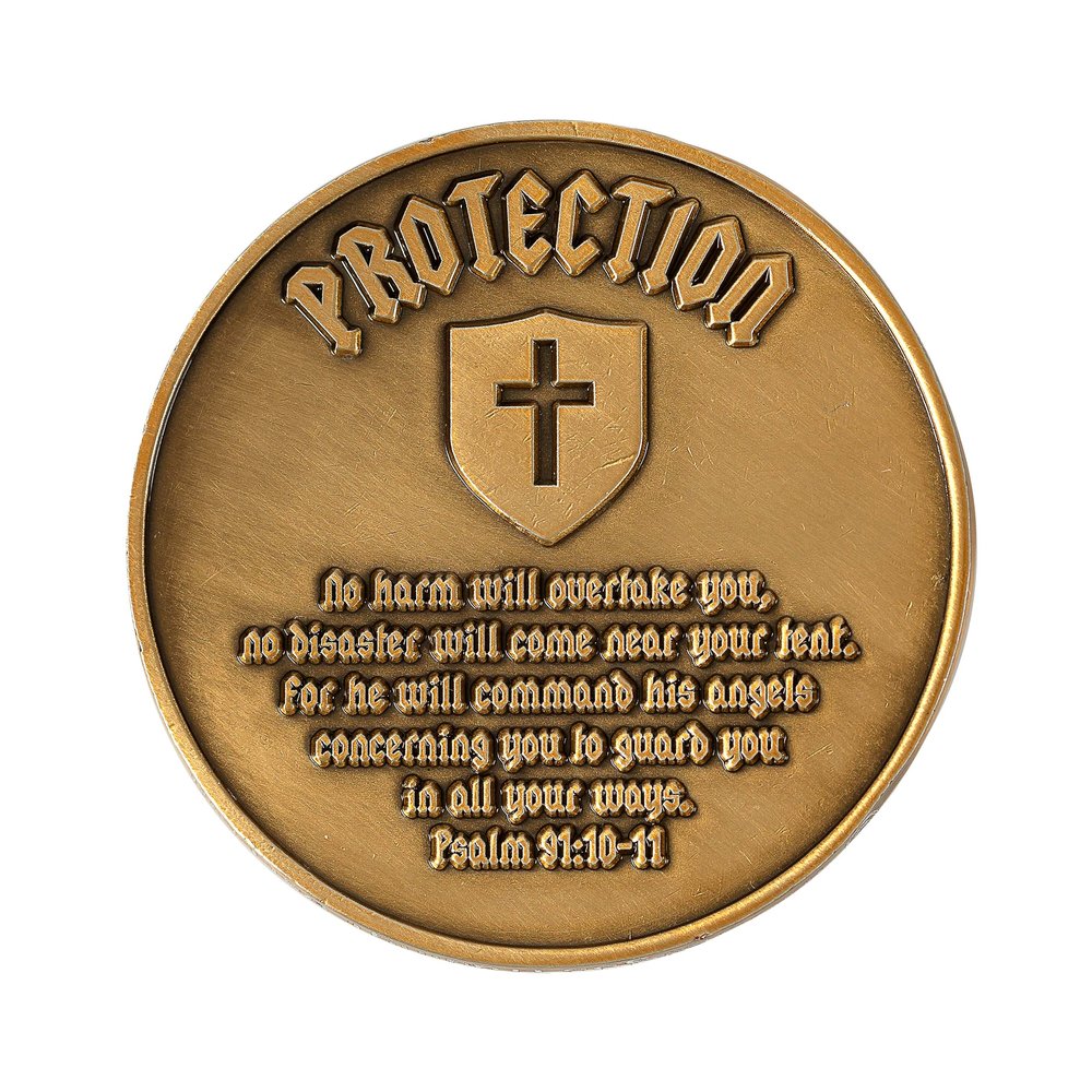 St. Michael Antique Gold-Plated Pocket Coin
