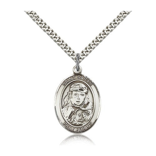 St. Sarah Pendant with Chain, Bliss, Sterling Silver | The Catholic ...