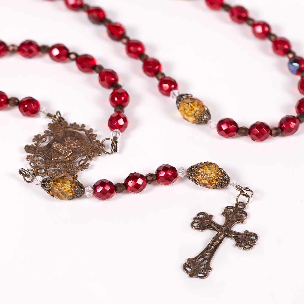 Sacred Heart of Jesus Crystal Rosary - Catholic Company Rosary of the Year 2027