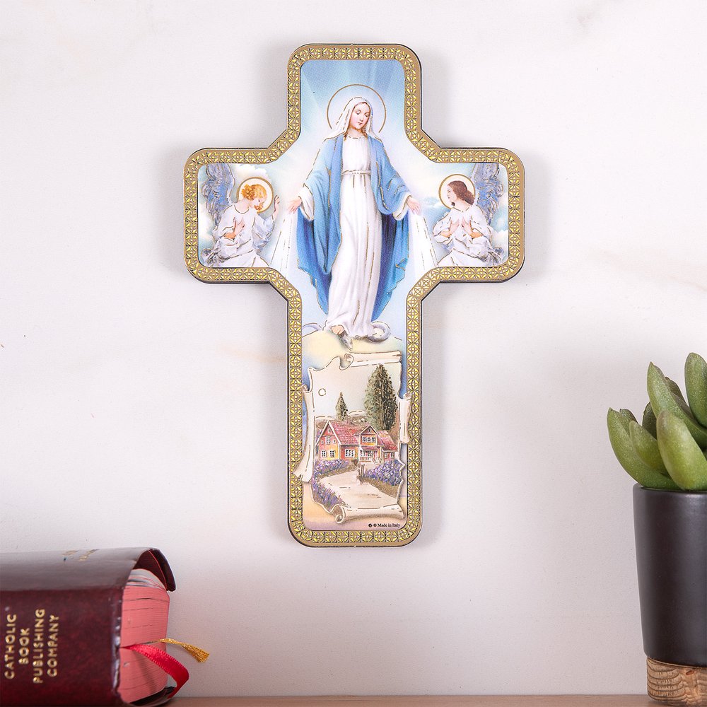 Our Lady of the Miraculous Medal Home Blessing Wall Cross - 7"