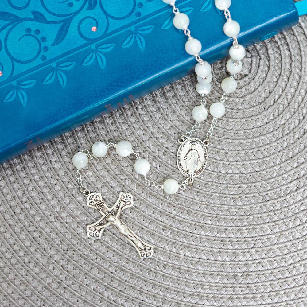 SS Mother of Pearl Rosary - 8mm