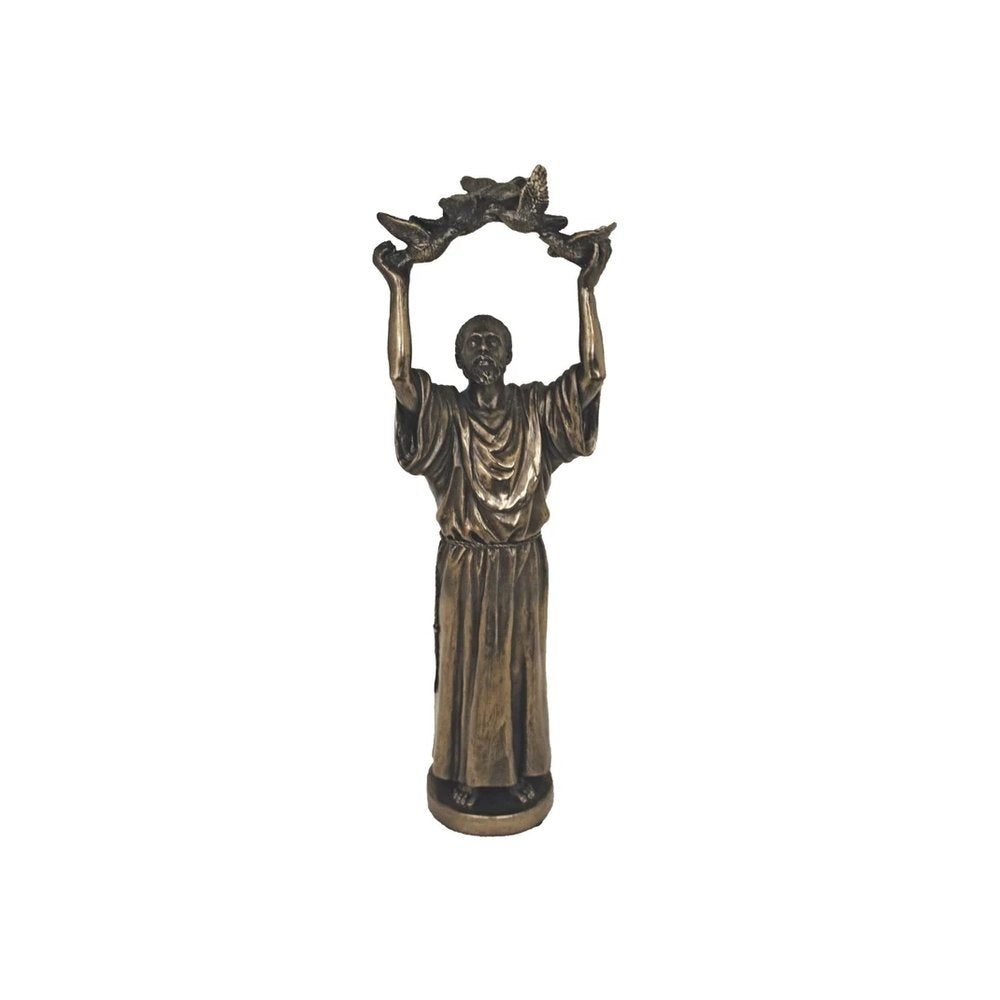 St. Francis Instrument of Peace Cold Cast Bronze Statue - 11"
