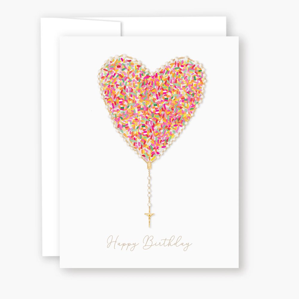 I Prayed a Rosary for Your Birthday Greeting Cards (Variety 4 Pack)
