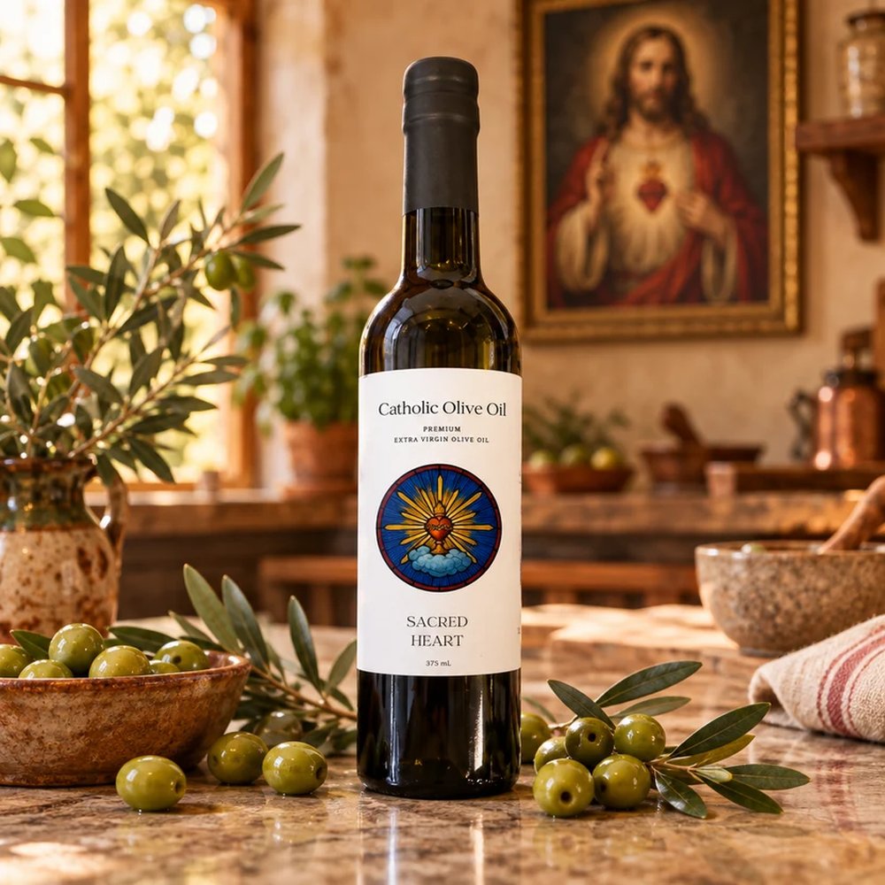 Catholic Olive Oil Sacred Heart Extra Virgin Premium Olive Oil