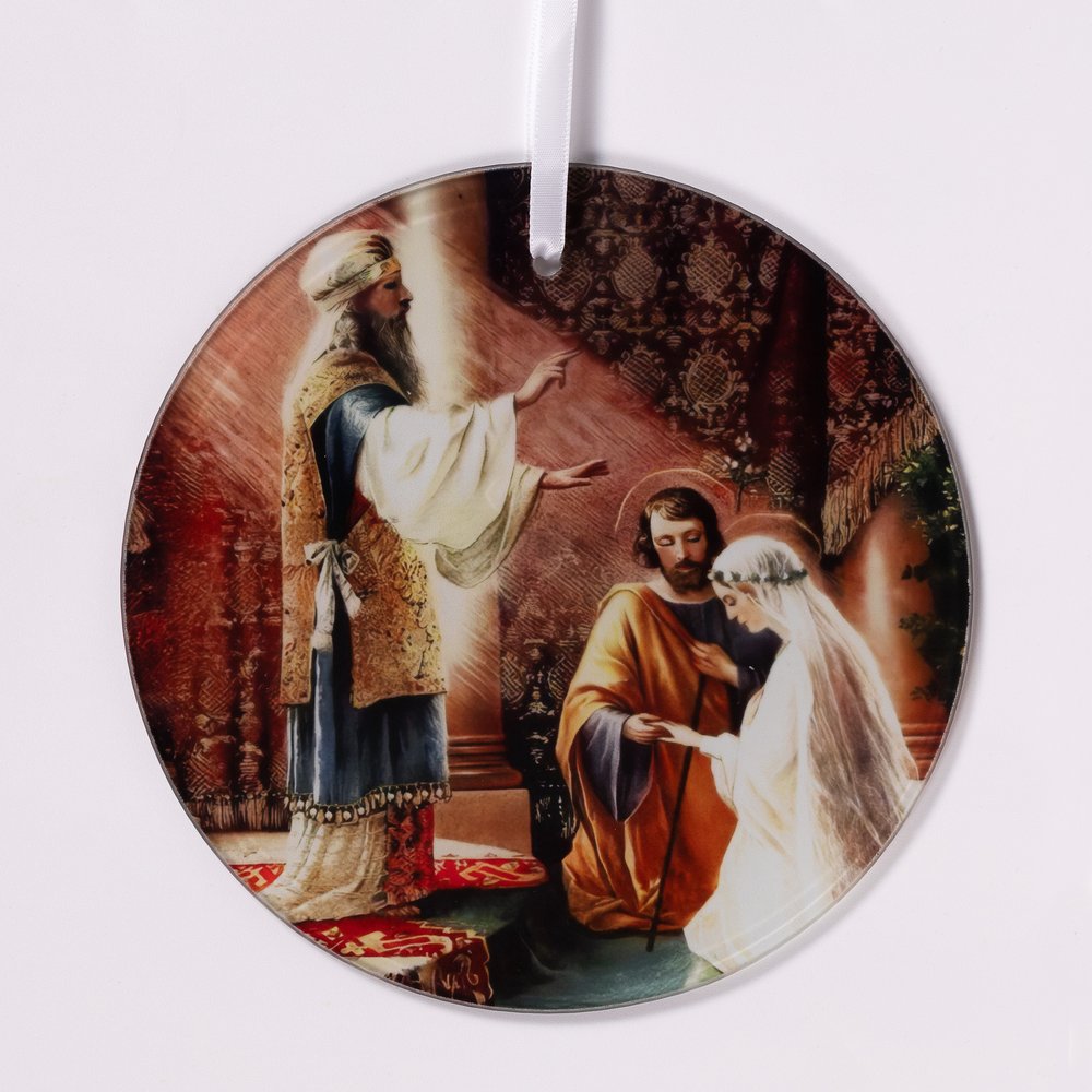 The Marriage of Mary & Joseph Glass Suncatcher - 6" (D)